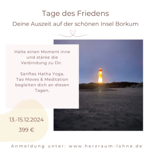 Tage des Friedens – Retreat mit Anja Radharani Birkner & Stefan Trumpf & Christin auf Borkum